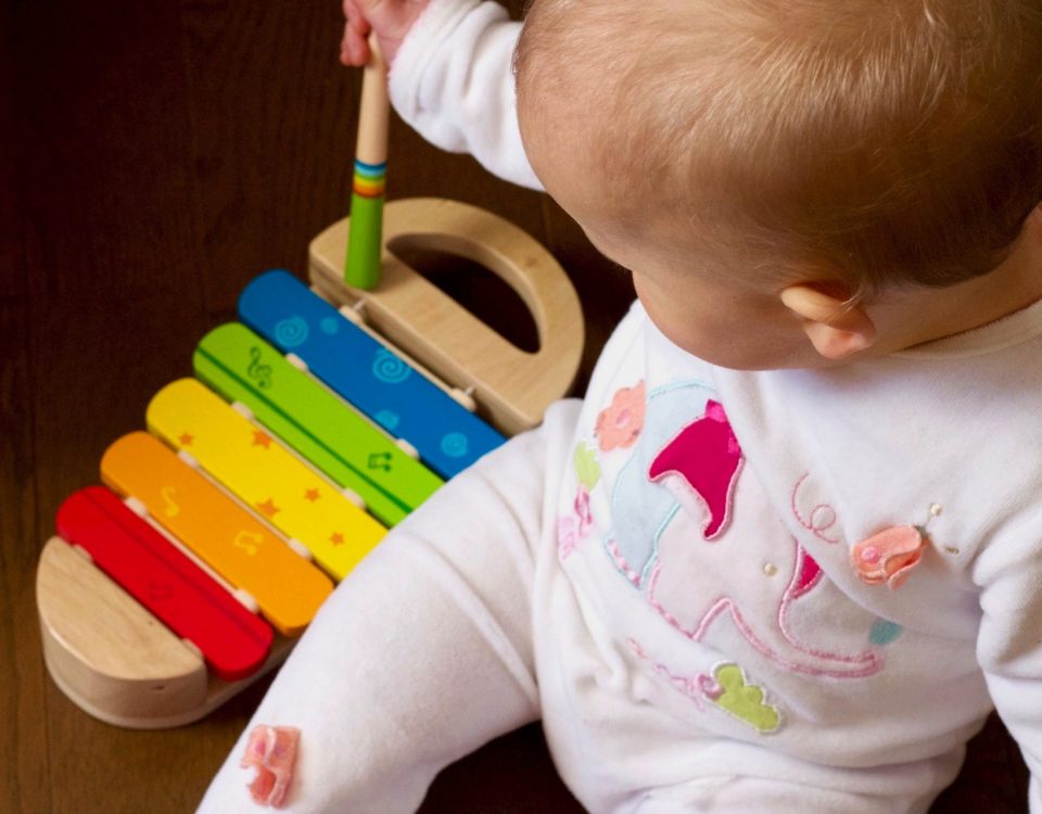 Baby with xylophone