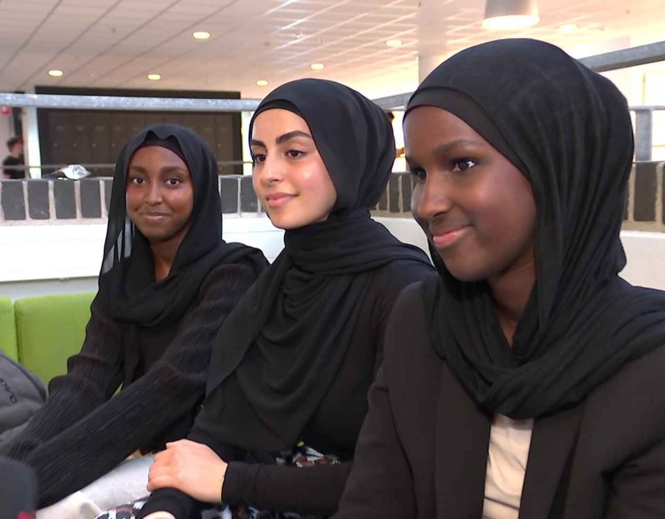 Danish teenagers with headscarves